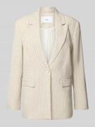 YAS Regular Fit Blazer aus Viskose-Leinen-Mix Modell 'LIRU' in Offwhit...