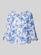 Christian Berg Woman Regular Fit Bluse mit 3/4-Arm in Blau, Größe 42