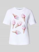 Rich & Royal T-Shirt mit Motiv-Print und Rundhalsausschnitt in Weiss, ...
