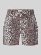 Rich & Royal Relaxed Fit Jeansshorts mit Bundfalten in Beige, Größe 26