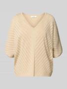 B.Young Strickshirt aus Effektgarn mit V-Ausschnitt in Gold, Größe L