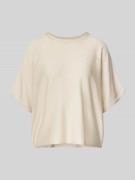 comma Strickshirt mit Rundhalsausschnitt in Gold, Größe L
