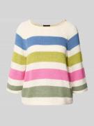 Oui Strickpullover aus Baumwoll-Mix in Khaki, Größe 38