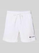 CHAMPION Regular Fit Badehose mit Label-Stitching in Weiss, Größe L