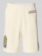 CARLO COLUCCI Sweatshorts mit Label-Print in Offwhite, Größe L