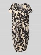 FREE/QUENT Knielanges Kleid mit V-Ausschnitt Modell 'Floi' in Black, G...