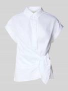 Milano Italy Relaxed Fit Bluse mit Knotendetail in Offwhite, Größe 38