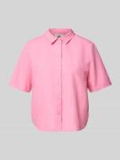 Marc O'Polo Denim Hemdbluse aus Leinen-Baumwoll-Mix in Pink, Größe XS