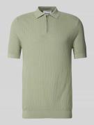 SELECTED HOMME Poloshirt mit kurzem Reißverschluss in Hellgruen, Größe...