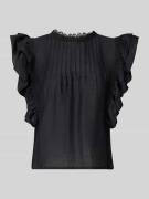Gina Tricot Blusenshirt mit Volantärmel in Black, Größe S
