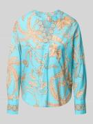 Emily Van den Bergh Regular Fit Bluse mit Tunikakragen in Aqua, Größe ...