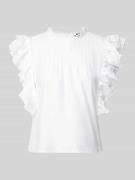 Gina Tricot Blusenshirt mit Volantärmel in Ecru, Größe XS