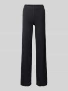 OH APRIL Flared Stoffhose mit Strukturmuster Modell 'Lyle' in Black, G...