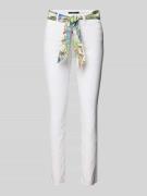 Marc Cain Jeans mit Stoffgürtel in Weiss, Größe 38