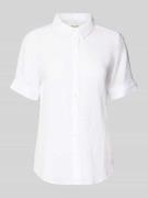 Marc O'Polo Regular Fit Leinenbluse mit kurzem Arm in Weiss, Größe 42