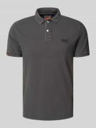 Superdry Regular Fit Poloshirt mit Label-Stitching in Black, Größe M