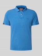 Superdry Regular Fit Poloshirt mit Label-Stitching in Royal, Größe XL