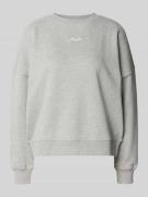 BOSS Orange Loose Fit Sweatshirt aus reiner Baumwolle in Hellgrau Mela...