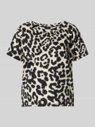 monari T-Shirt mit geripptem Rundhalsausschnitt in Black, Größe 36