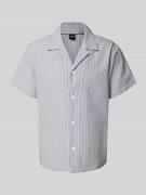 BOSS Regular Fit Freizeithemd mit 1/2-Arm Modell 'Velvetfish' in Marin...
