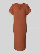 Soyaconcept Midikleid mit V-Ausschnitt Modell 'Delia' in Rostrot, Größ...