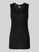 Soyaconcept Leinentop mit V-Ausschnitt Modell 'EMEL' in Black, Größe L