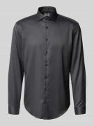Jake*s Slim Fit Businesshemd in Premiumqualität in Anthrazit, Größe 41...