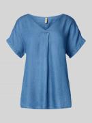 Soyaconcept Blusenshirt mit V-Ausschnitt Modell 'LIV' in Jeansblau, Gr...