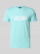 Zeybra T-Shirt mit Label-Print in Tuerkis, Größe L