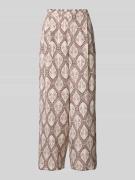 Jake*s Collection Wide Leg Stoffhose mit Bundfalten in Bordeaux, Größe...
