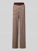 Jake*s Collection Wide Leg Strickhose mit elastischem Bund in Bordeaux...