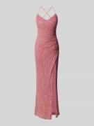 V.M. Abendkleid mit Pailletten in Pink, Größe 42