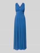 Jake*s Cocktail Abendkleid mit V-Ausschnitt und Raffungen in Sky Melan...