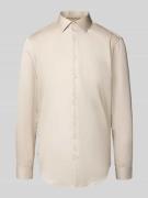 Jake*s Slim Fit Business-Hemd mit Kentkragen in Taupe, Größe 37/38