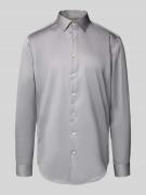 Jake*s Slim Fit Business-Hemd mit Kentkragen in Silber, Größe 37/38