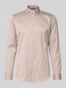 Jake*s Slim Fit Business-Hemd mit Haifischkragen in Dunkelbraun, Größe...