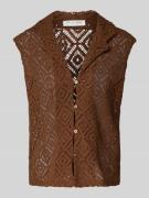 Christian Berg Woman Relaxed Fit Crochet-Weste mit Lochmuster in Schok...