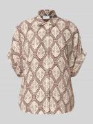 Jake*s Collection Regular Fit Bluse mit 1/2-Arm in Bordeaux, Größe 32