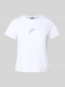 Review T-Shirt mit Motiv- und Label-Print in Weiss, Größe L