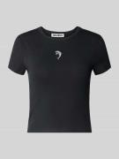 Review T-Shirt mit Motiv-Stitching in Black, Größe L