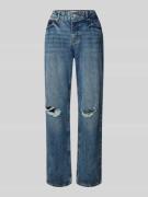 Review Straight Leg Jeans im Destroyed-Look in Blau, Größe 25