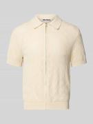 REVIEW Regular Fit Strickhemd mit durchgehendem Reißverschluss in Ecru...