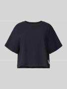 Marc O'Polo Denim T-Shirt mit geripptem Rundhalsausschnitt in Marine, ...