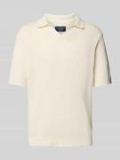 MCNEAL Regular Fit Strickpolo mit Strukturmuster in Ecru, Größe XL