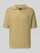 MCNEAL Regular Fit Poloshirt mit Strukturmuster in Schilf, Größe L