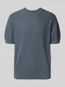 JAKE*S STUDIO MEN T-Shirt mit gerippten Abschlüssen in Rauchblau, Größ...