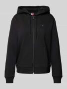Tommy Jeans Regular Fit Sweatjacke aus Baumwoll-Mix in Black, Größe S