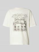 Pegador Oversized T-Shirt mit Label-Print Modell 'Barno' in Offwhite, ...