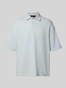Pegador Oversized Poloshirt mit Strukturmuster in Hellblau, Größe S