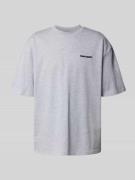 Pegador Oversized T-Shirt mit Label-Stitching in Mittelgrau Melange, G...